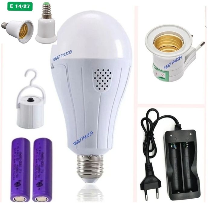 Акумуляторна аварійна лампочка 12 годин роботи без світла зарядка18650