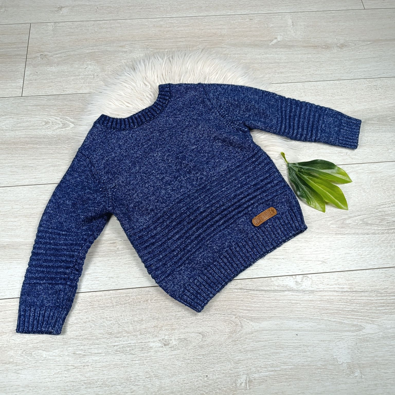 Sweterek Granatowy Ciepły Chłopiec F&F