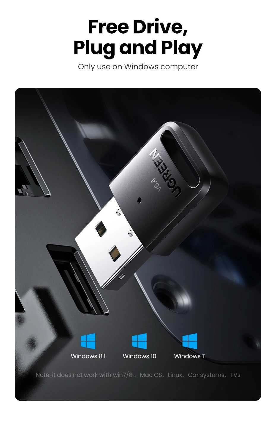 Ugreen Bluetooth 5.4 USB Adapter CM748 блютус адаптер