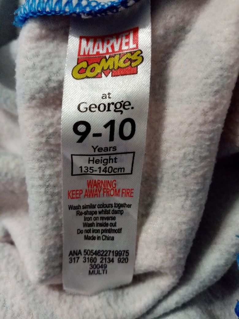 Marvel cieplutką piżama, kombinezon, przebranie 9-10 lat