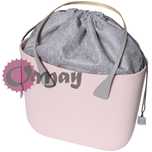 Szary organizer do OBAG MINI worek struktura pleciona 2 kieszenie OMAY
