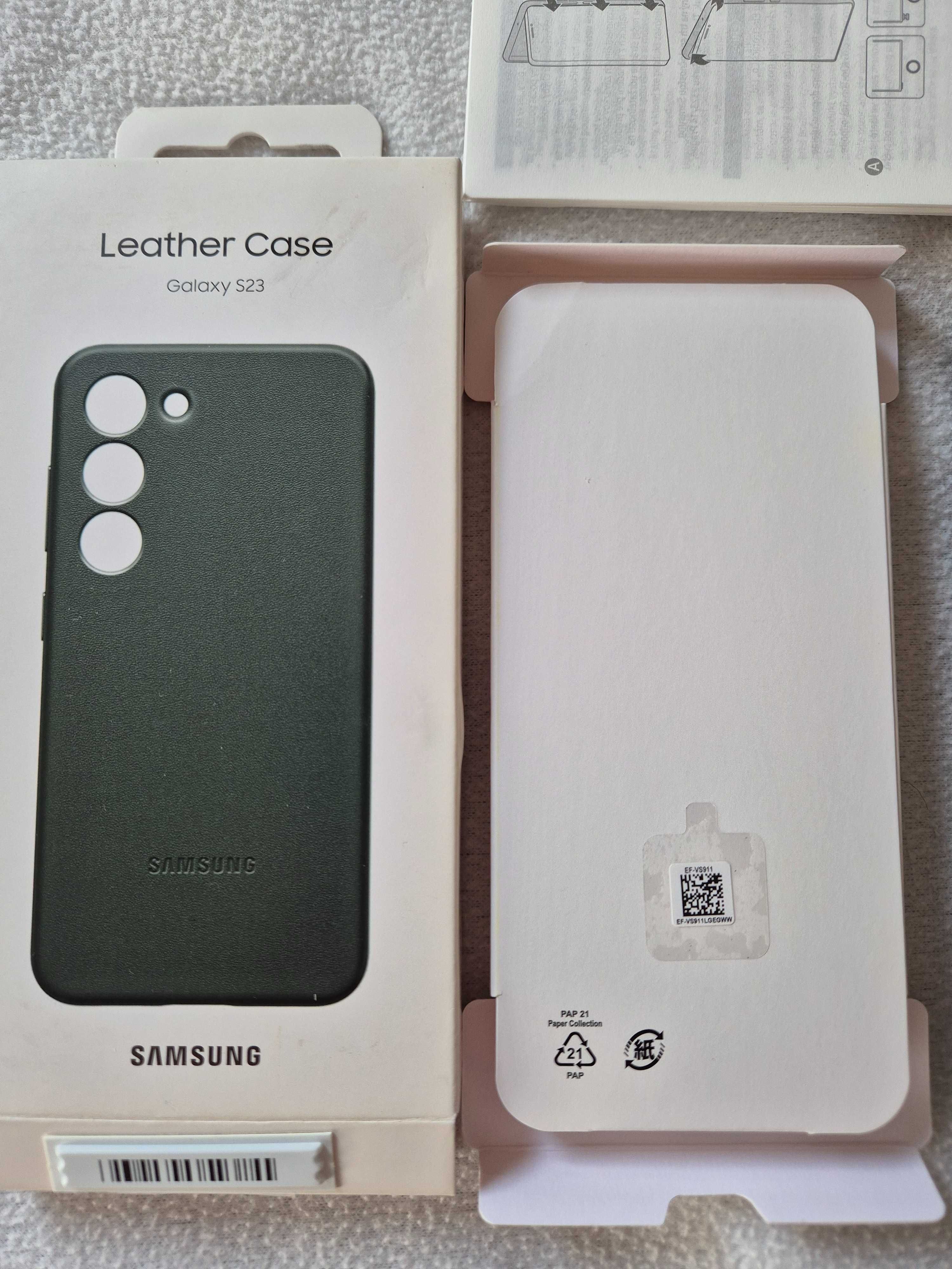 Etui na telefon Samsung Galaxy S23 Leather Case - zielone