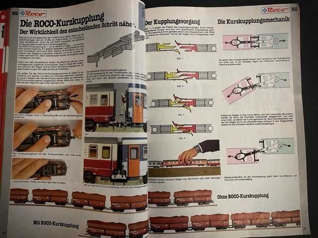 Katalog ROCO z 1984 roku, Kolejki modele skala HO, HOe, N, 0