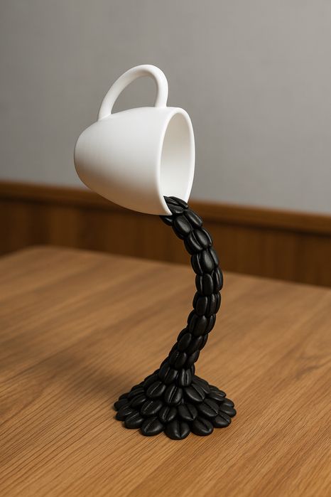 Xicara com cafe , decorativa