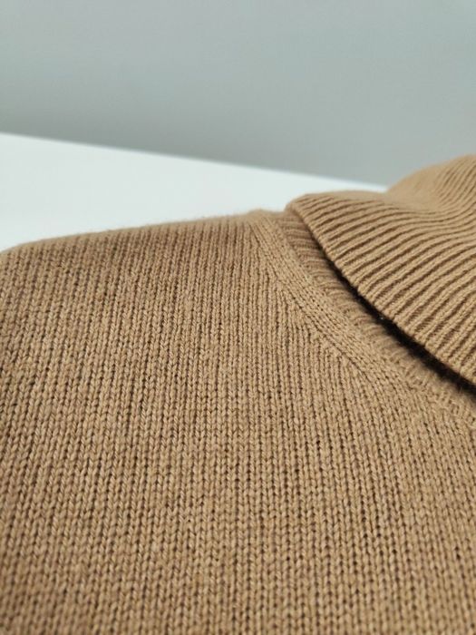 Golf Massimo dutti 38 M brązowy camelowy wełniany wiskozowy kaszmirowy