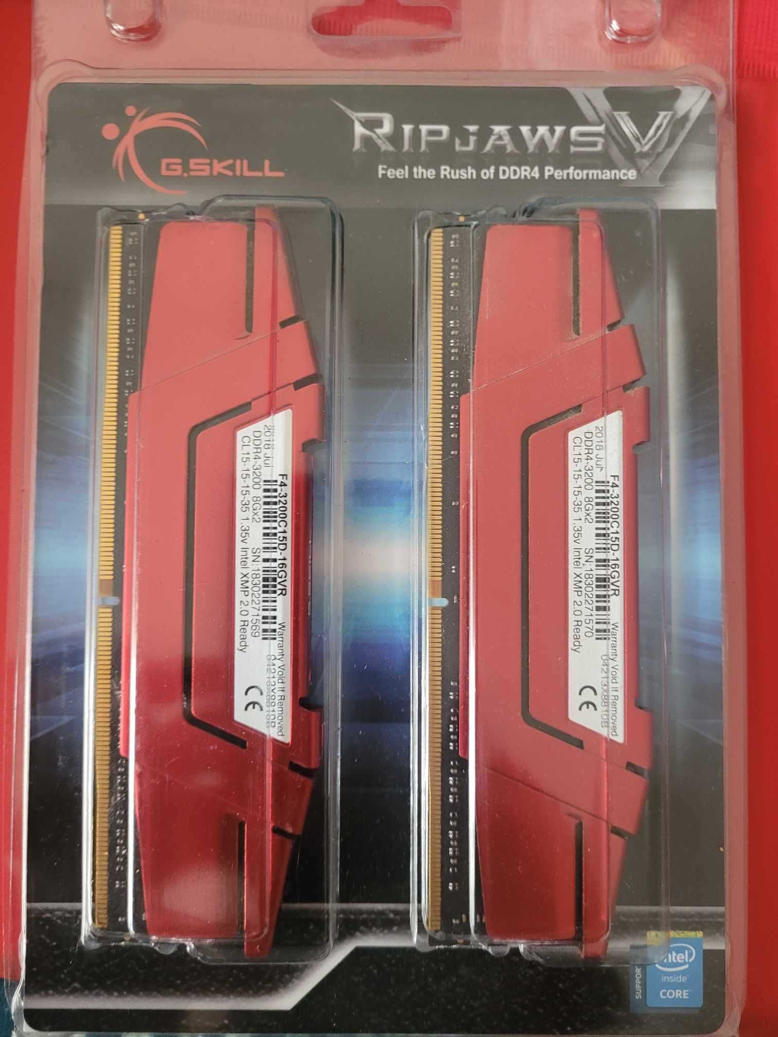 G.SKILL 16GB (2x8GB) 3200MHz CL15 Ripjaws V Red