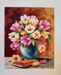 Obraz handmade Haft gobelinowy 30cm*40cm tulipany