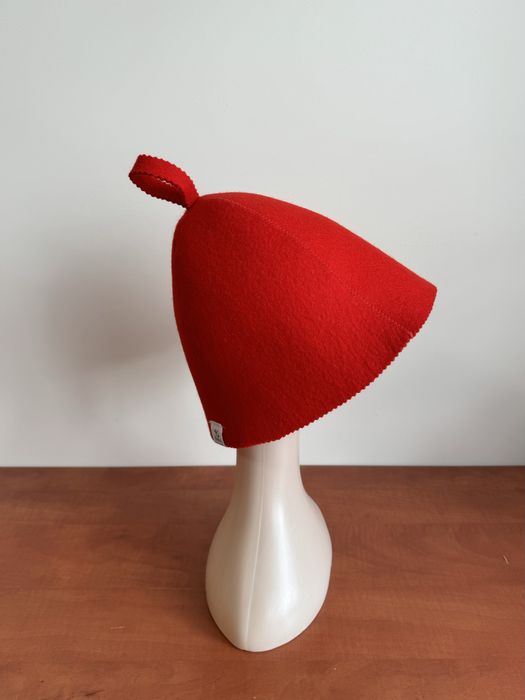 Czapka do sauny czerwony KLASYK DOMIKO