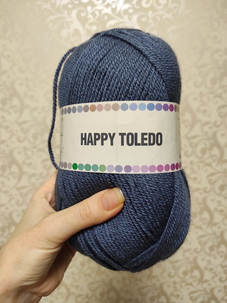 Нитки, пряжа, вязание, Happy Toledo, Хеппи Толедо, много цветов ,акрил