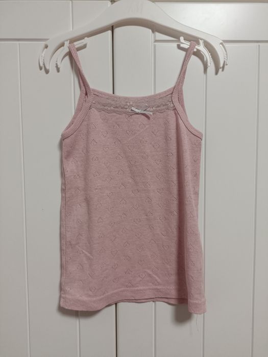 Różowa podkoszulka / top Primark r. 110 (4-5 lat) ażurowe serduszka