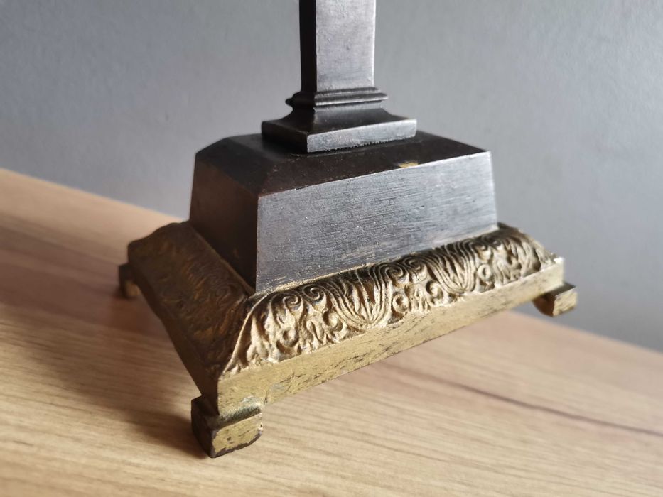 Stary ciekawy metalowy, stalowy Krzyż, Krucyfiks, Pasyjka