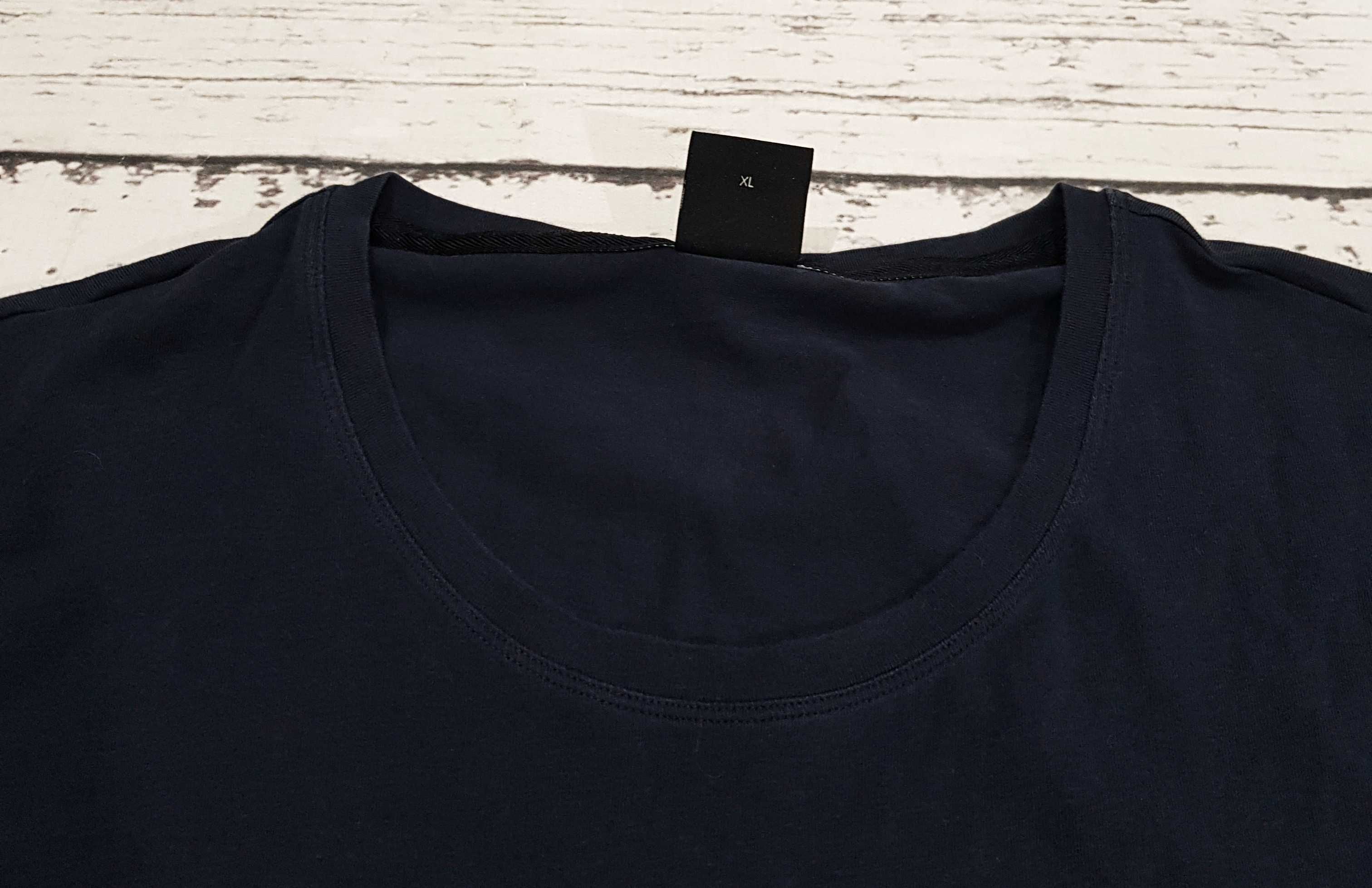 Hugo Boss * koszulka * logo * męska * granatowa * XL