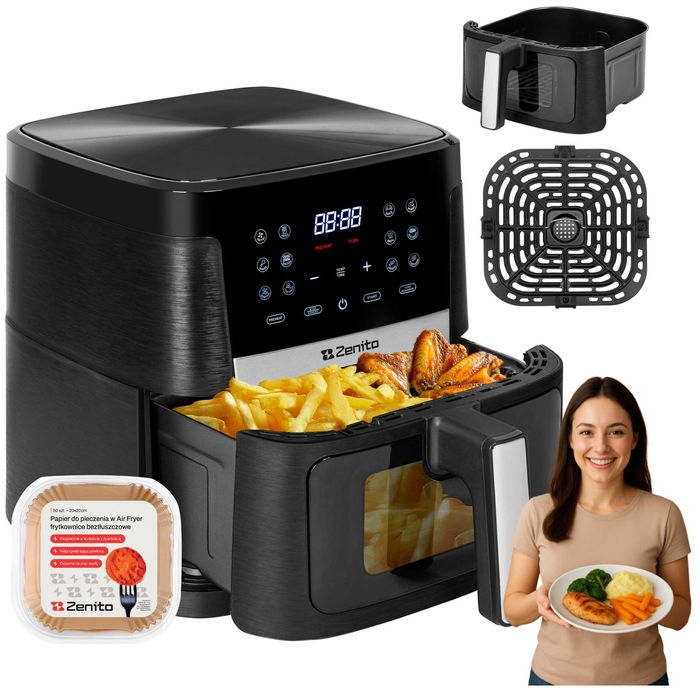 Frytkownica Beztłuszczowa Air Fryer Frytownica 7.5L DUŻA misa 14 prog