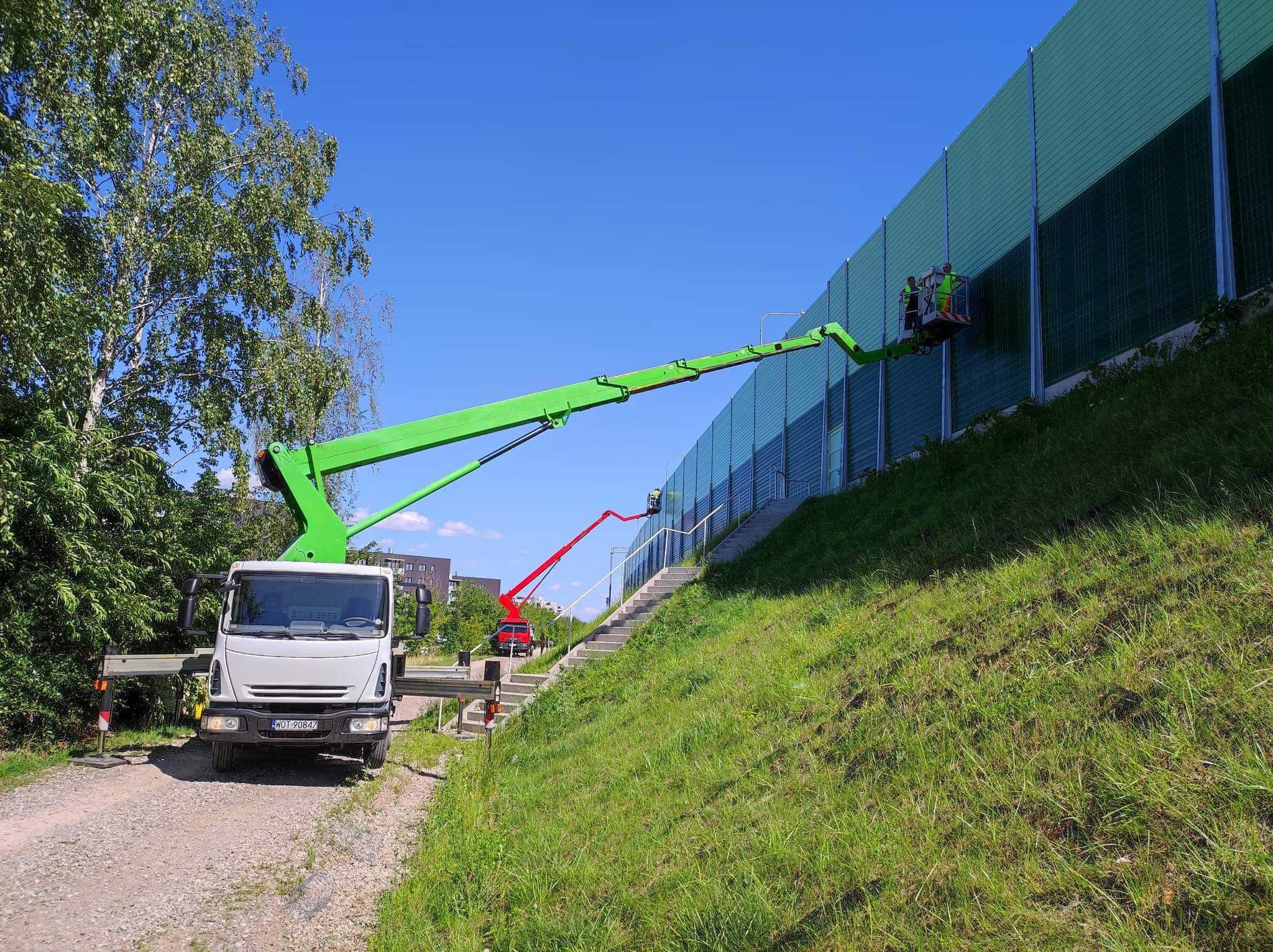 Wynajem podnośnika koszowego, zwyżki 20-30 metrów, wycinka drzew