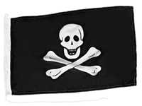 Flaga • Bandera piracka w stylu Jolly Roger / Wymiary 450 x 300 mm.