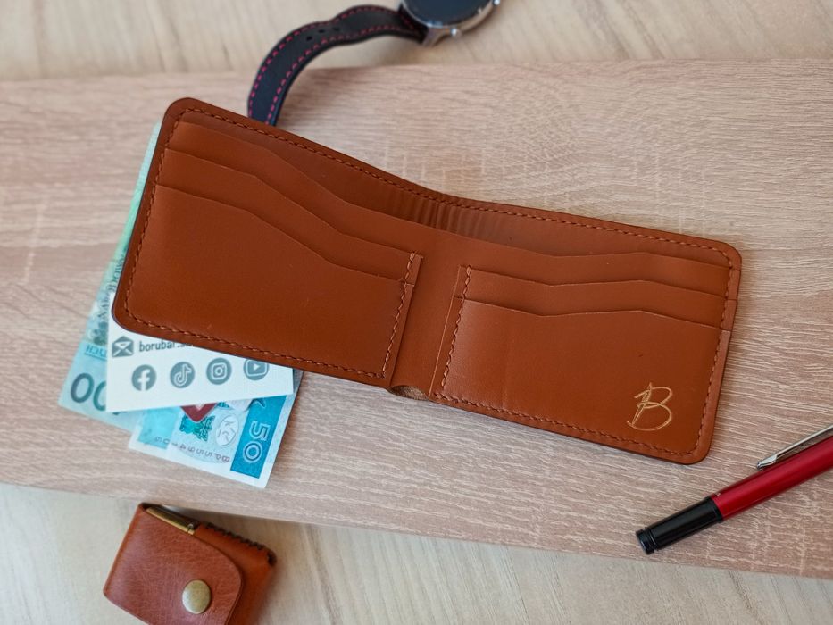 Borubar Skóroszyj - ręcznie wykonany skórzany portfel