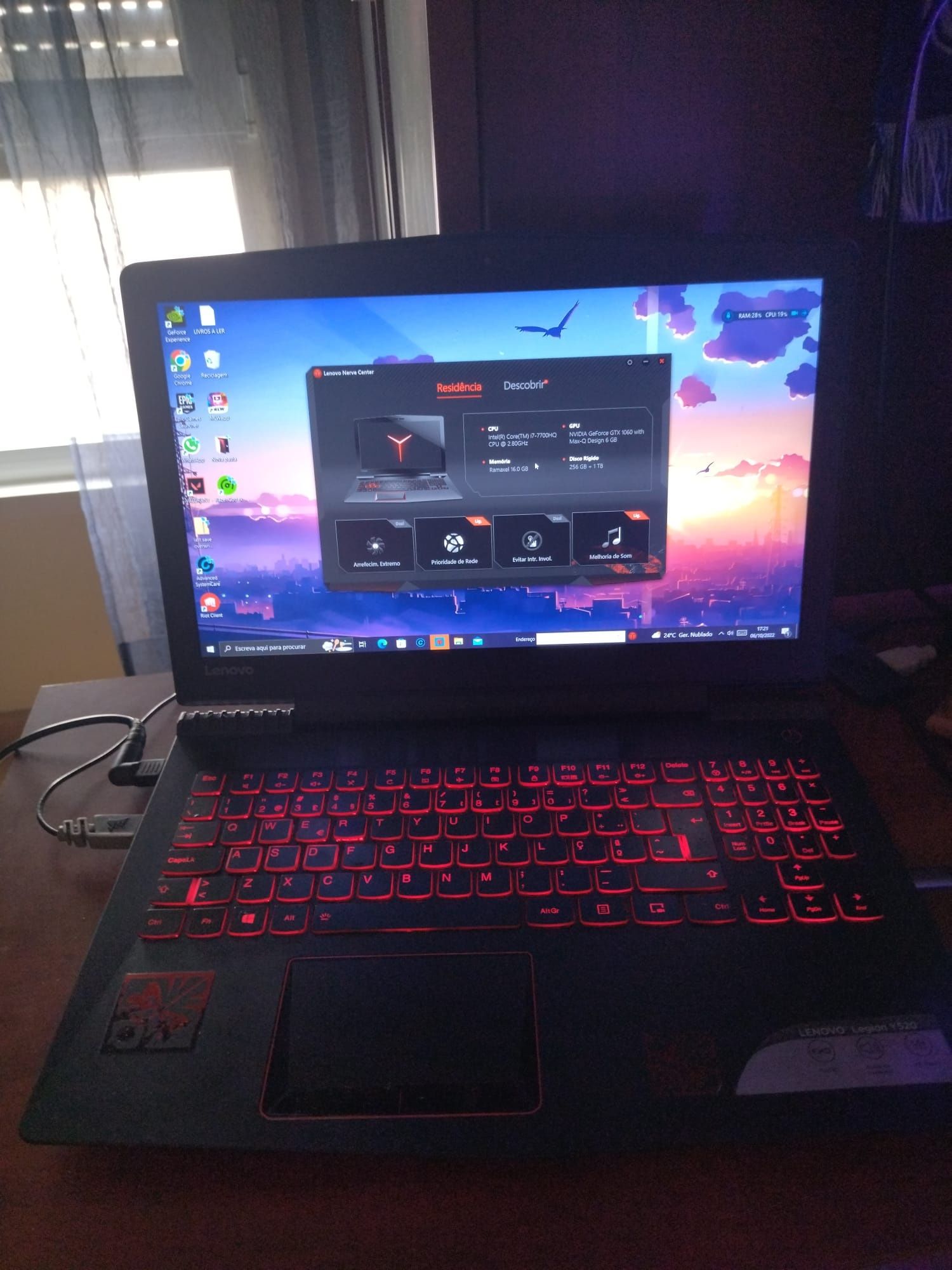 Portátil Lenovo Legion Gaming Y520.