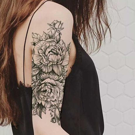 Тату tattoo временное татту наклейка на тело лето роза