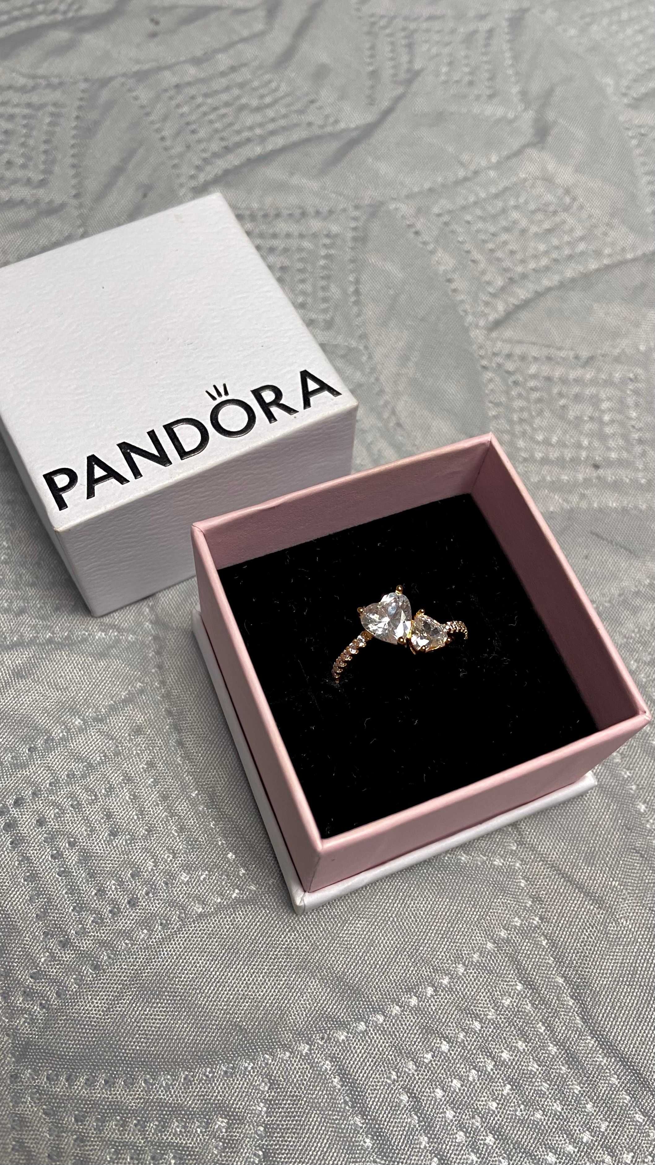 Anel Double Heart Sparkling Pandora