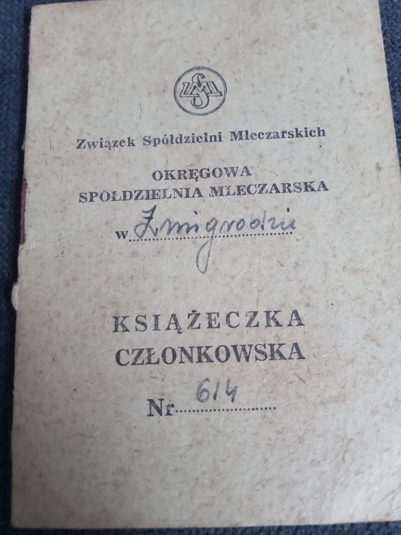 Książeczka członkowska 1961