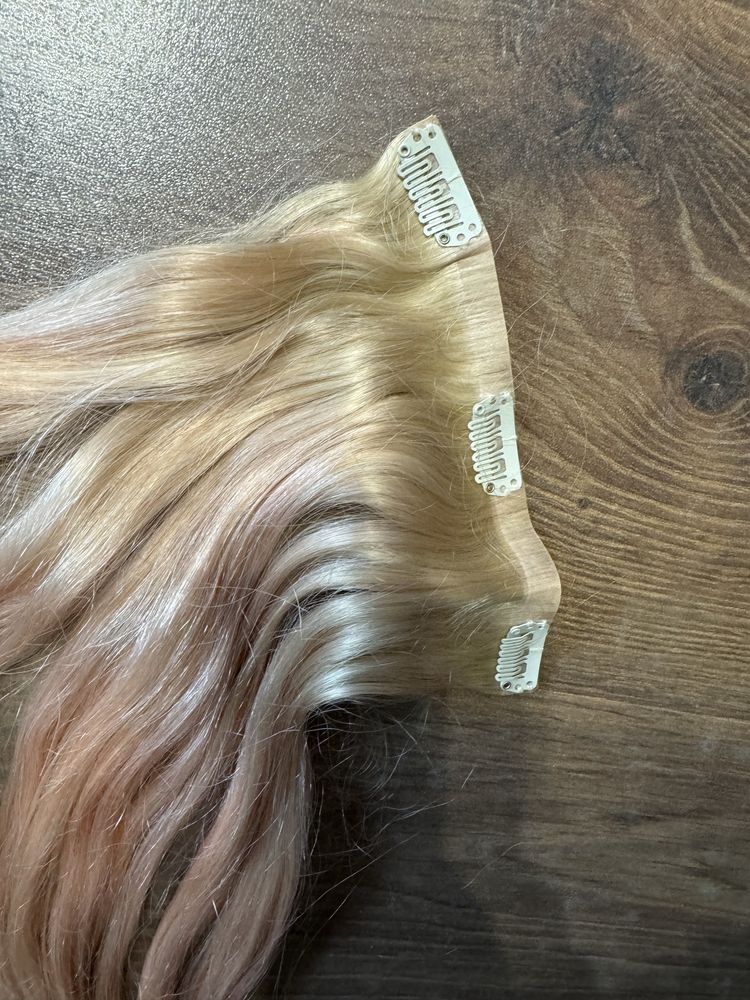 Włosy naturalne blond na taśmie