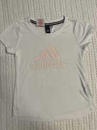 Adidas t shirt biały bluzeczka 116 5-6l biała