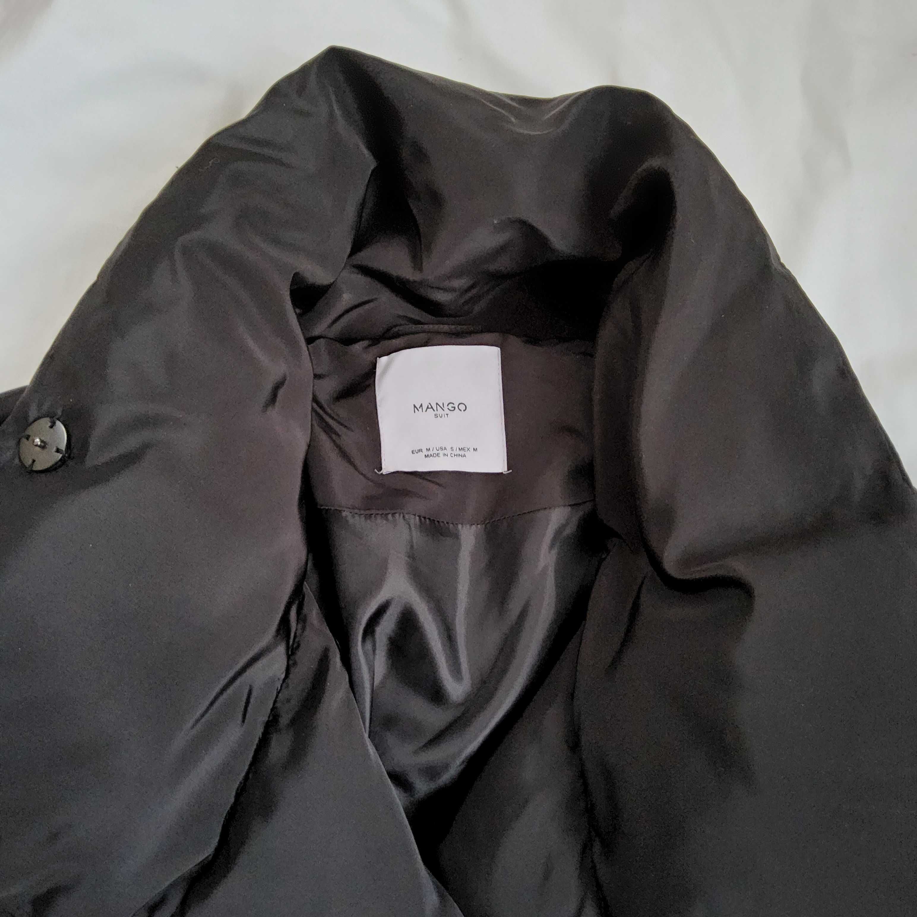 Nowa Mango długa czarna kurtka/puffer/płaszcz rozmiar M
