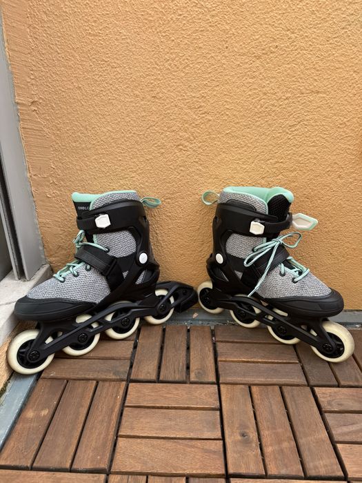 Patins em linha adulto com kit proteções