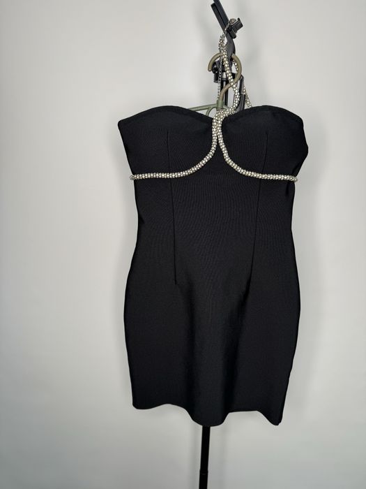 Чорна бандажна міні сукня