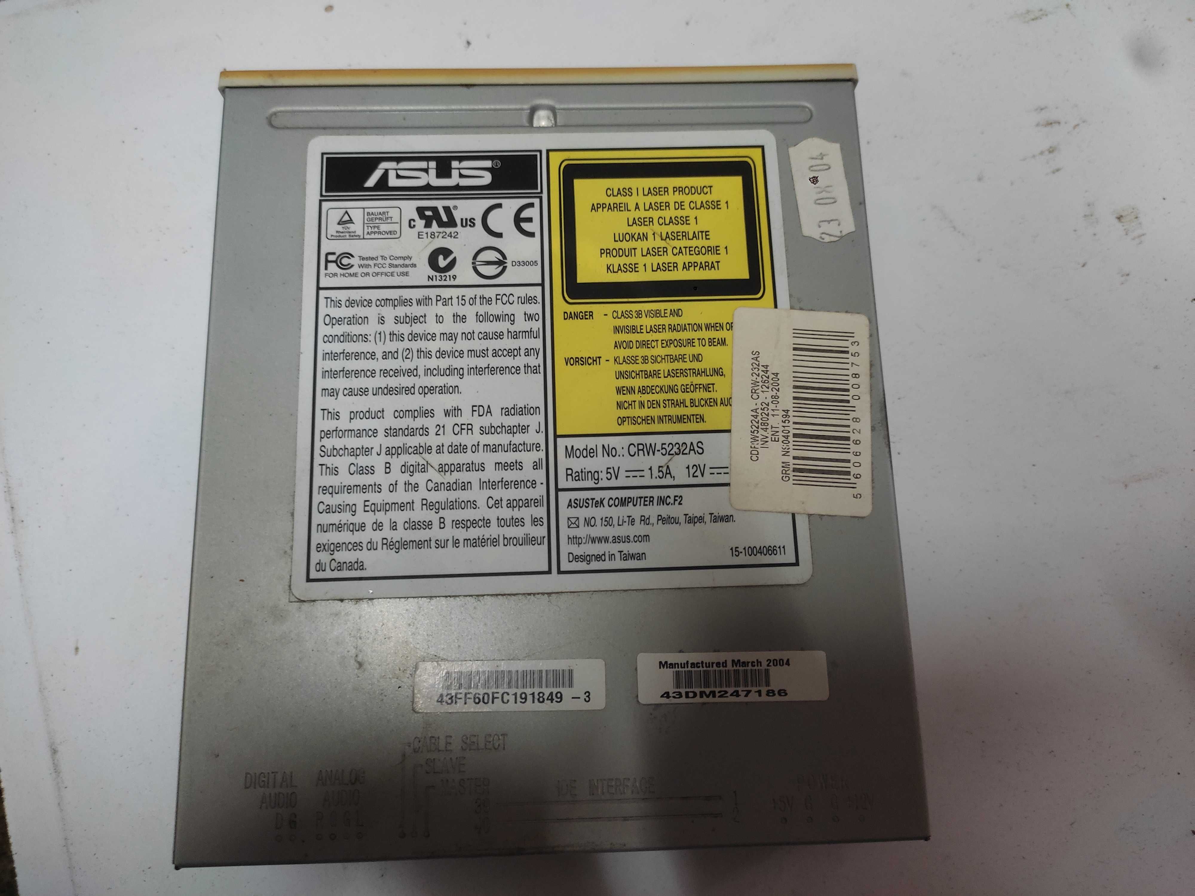 Leitor / Gravador ASUS Quietrack CRW - 5232 AS