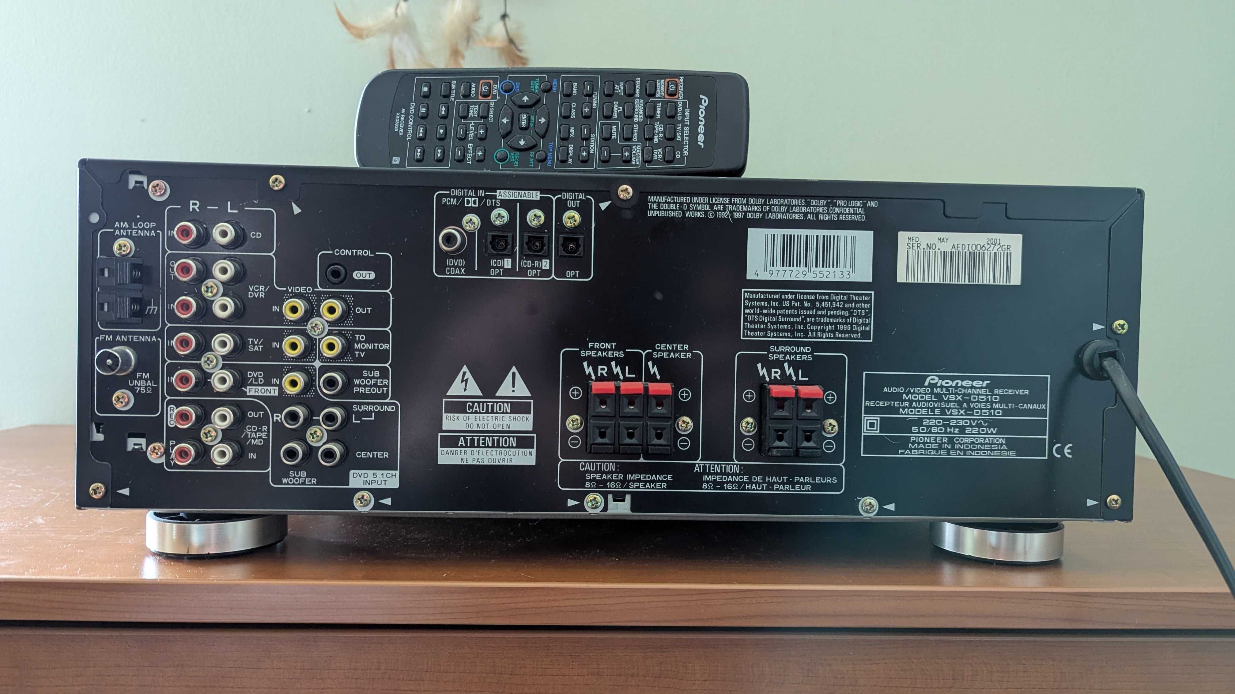 amplituner Hi-Fi Pioneer VSX-D510 z pilotem