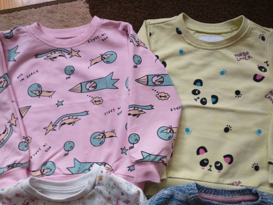 Zestaw sweter 3 szt bluza 3 szt 86 92 dla dziewczynki