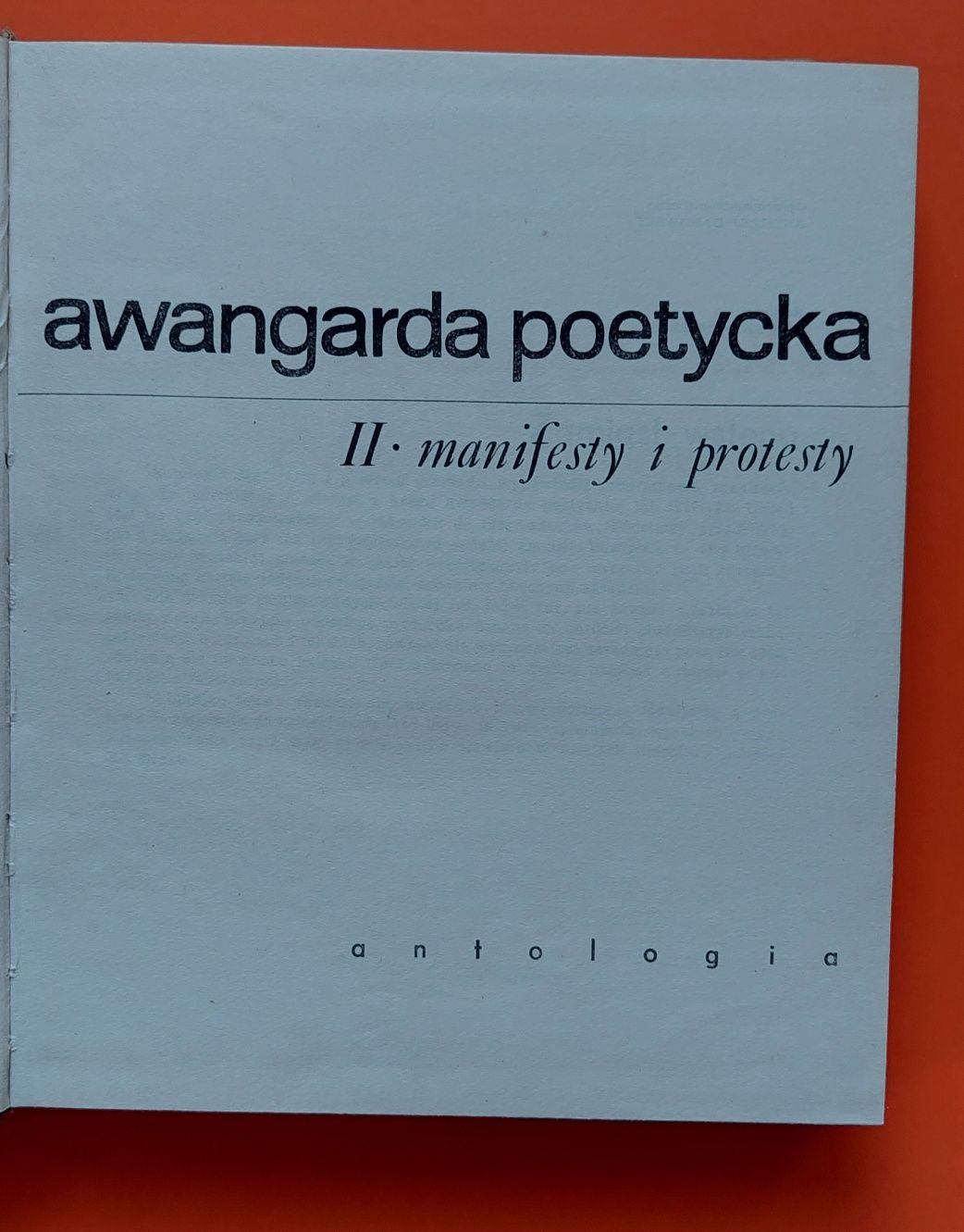 Polska awangarda poetycka 1, 2 tom Andrzej Lam Zdj. SPISU TREŚCI