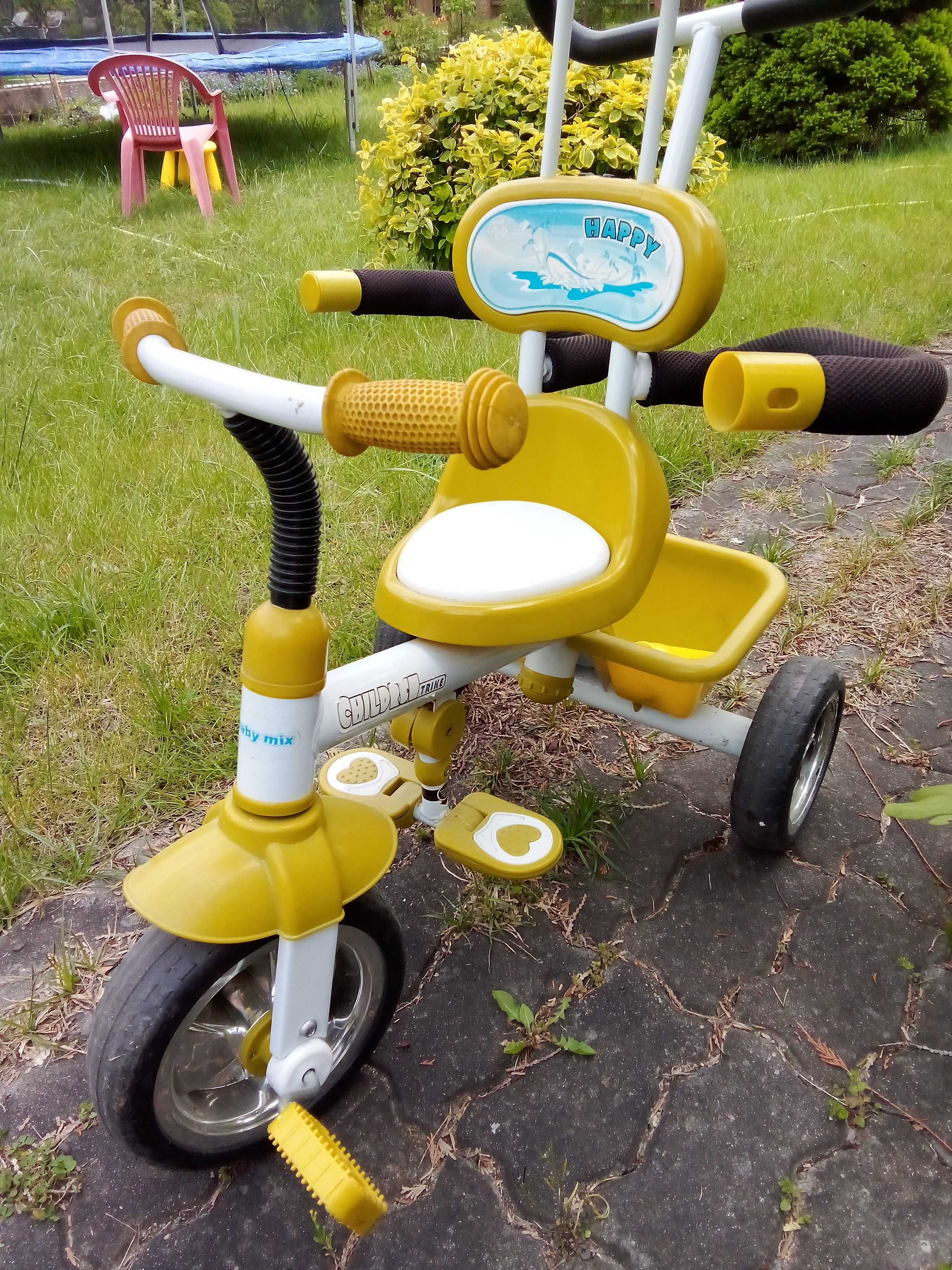 Rowerek dziecięcy trójkołowy rower  z daszkiem