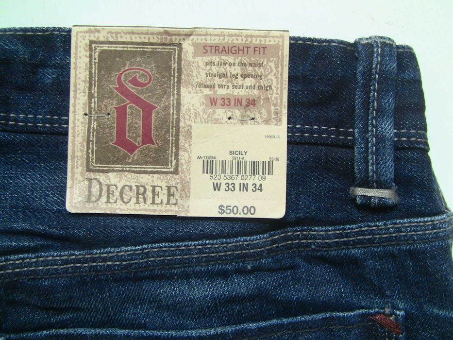 Мужские американские классические винтажные джинсы DECREE раз 33/34,