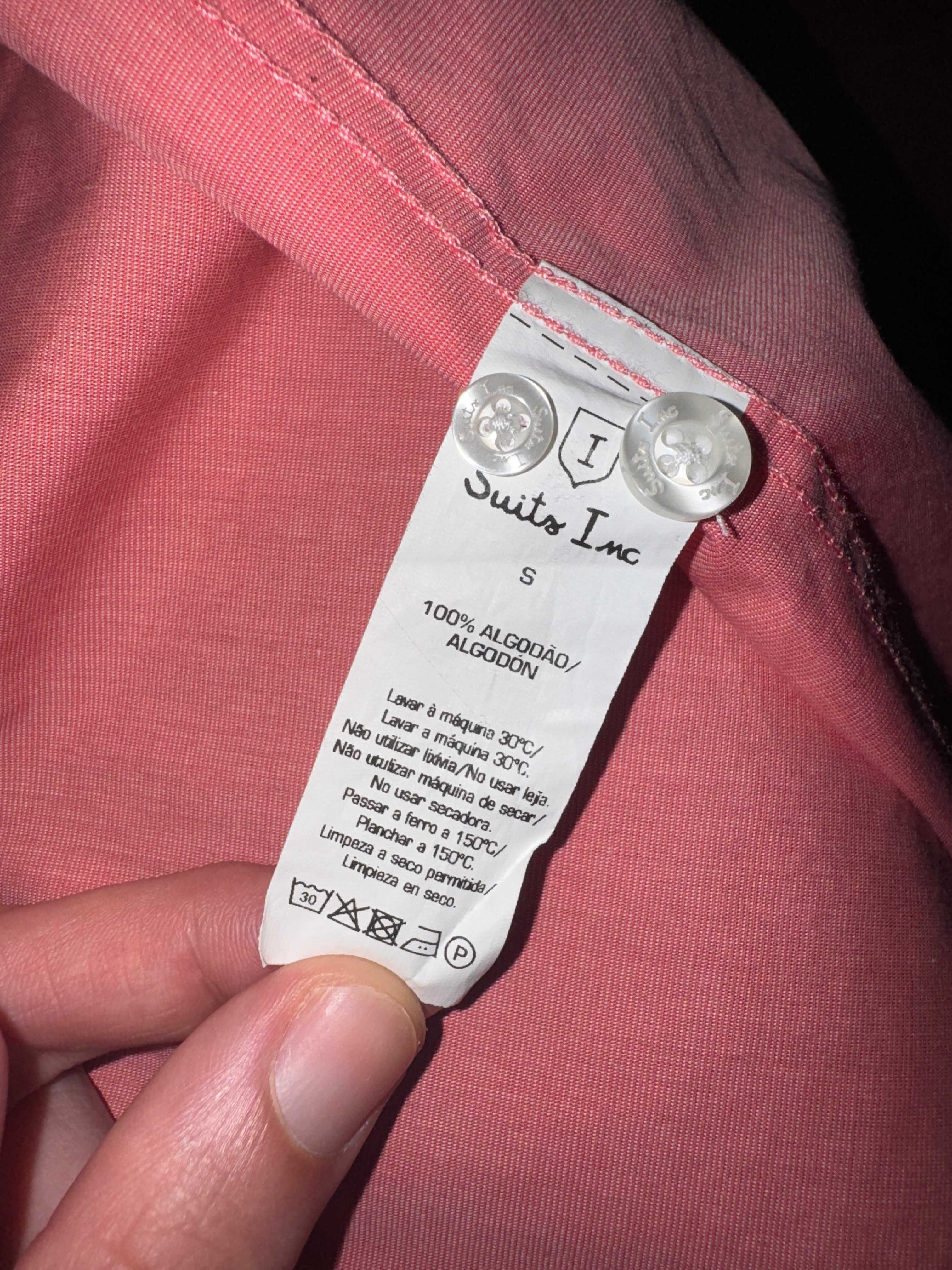 Camisa Suits Rosa Slim Fit (S)