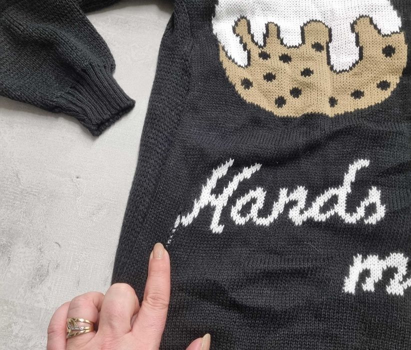 Sweter L 40 na święta świąteczny zimowy czarny damski