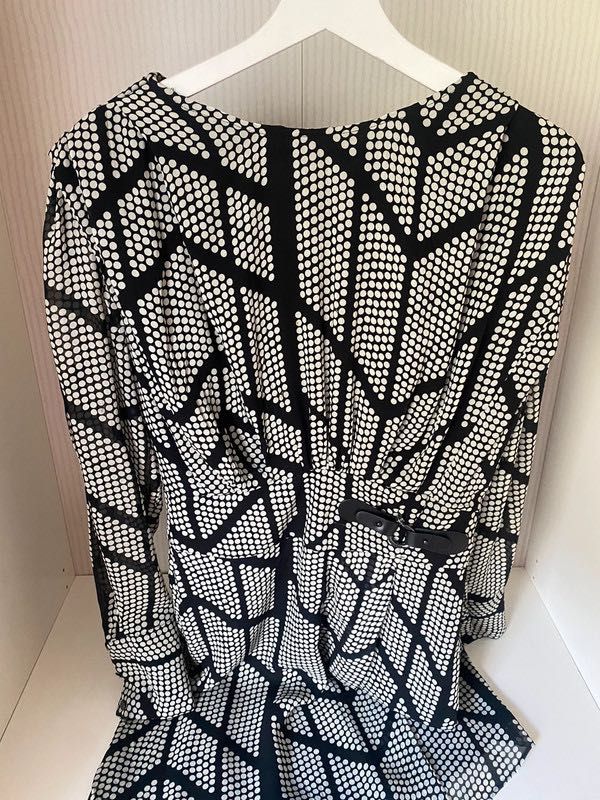 Massimo Dutti kopertowa sukienka transparentna w grochy 38 M
