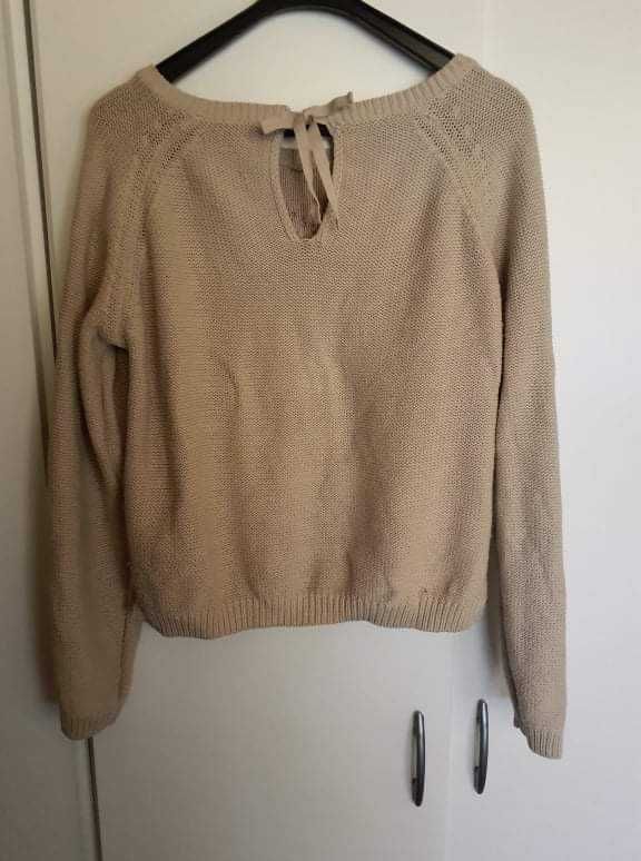 Beżowy sweter serce Only XS