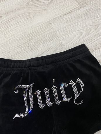 Czarne spodenki Juicy Couture rozmiar S z kryształkami