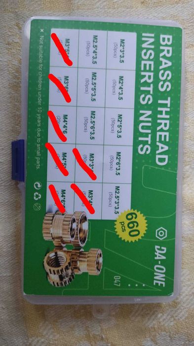 Набор гаек для 3D моделей принтера