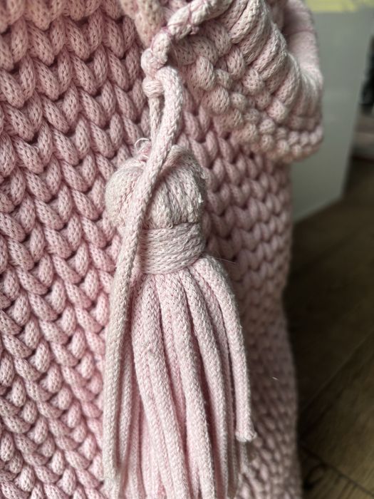 Boho sznurkowy kosz na pranie zabawki hand made duży