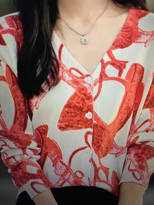 Kardigan damski z dekoltem