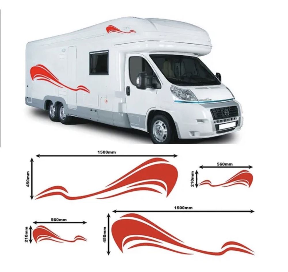 Zestaw naklejek na boki kampera ducato master boxer vw caravelle