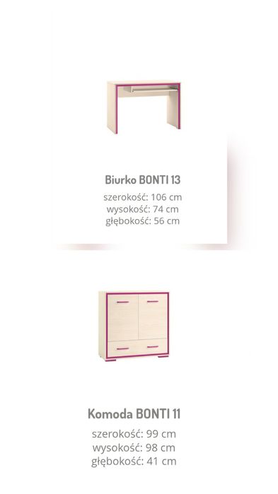 Komplet mebli młodzieżowych system Bonti