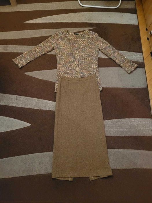 Damski Żakiet IWONA - Rozmiar 38, Komplet, Spódnica, Elegancki Zadbany