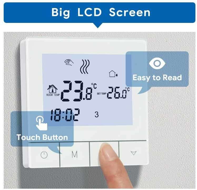 Inteligentny termostat WIFI Beok TDS75-WIFI-EP elektryczne ogrzewanie