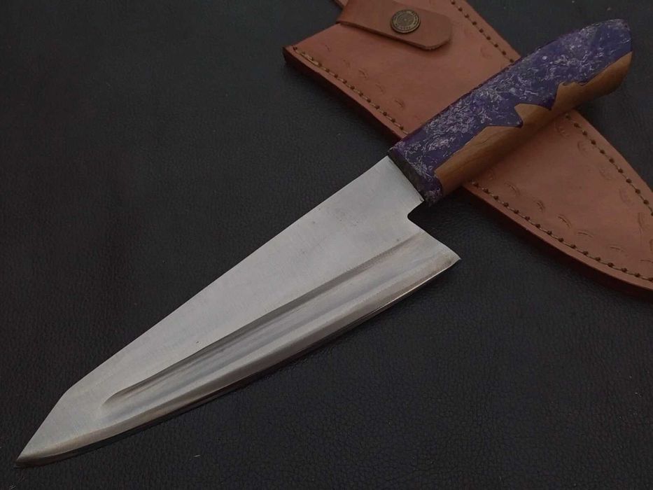NÓŻ KUCHENNY szefa kuchni myśliwski stal D2 ręcznie wykonany 32cm