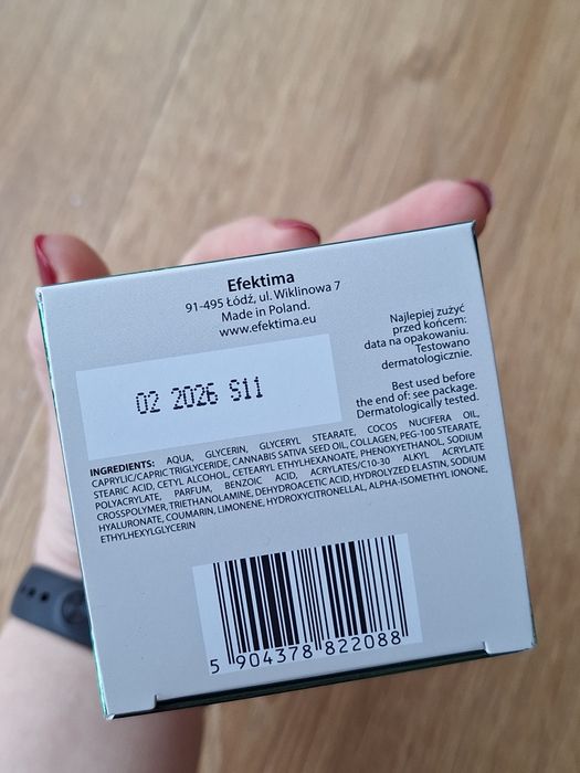Efektima krem, maska do twarzy z olejem konopnym. Nocna reperacja.nowy