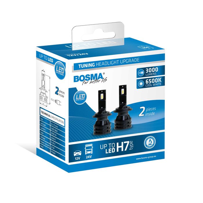 Żarówka LED H7 12V UP TO LED 6000K 3000LM canbus